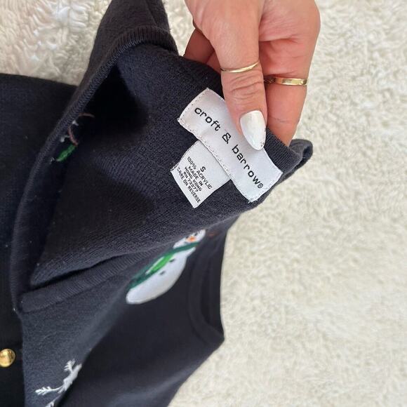 VTG Christmas Vest Women’s Sz Small Snowman Holiday 90s Mom Retro Croft & Barrow - Picture 5 of 5